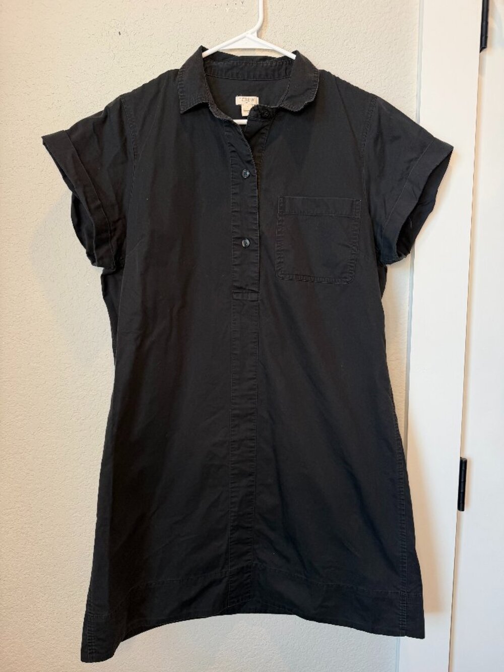 J. Crew Black 100% Cotton Shirt Dress Size Large